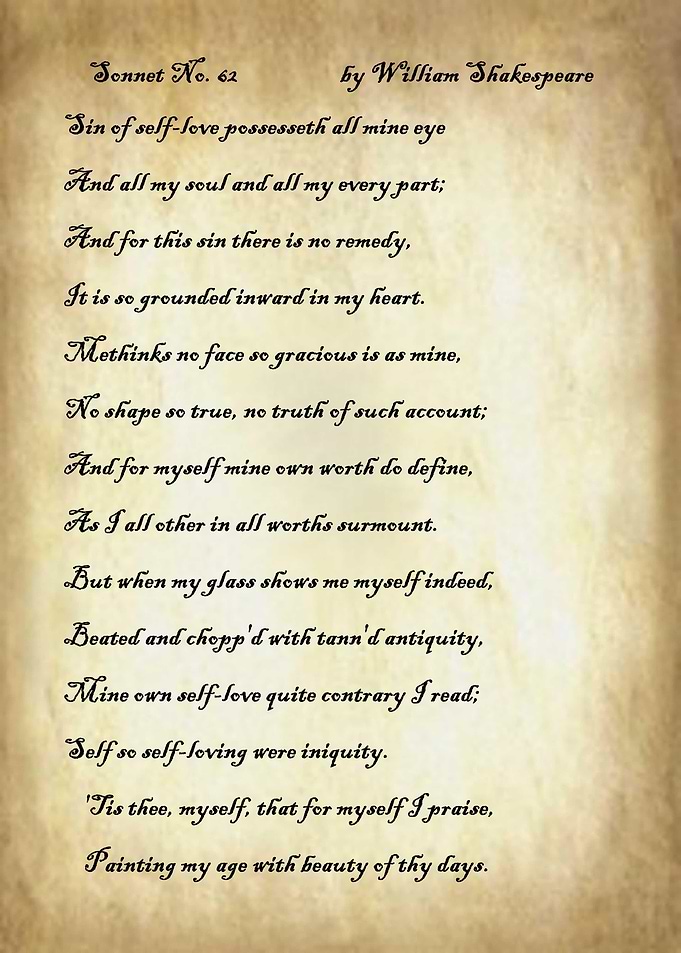 Sonnet 62 by Shakespeare