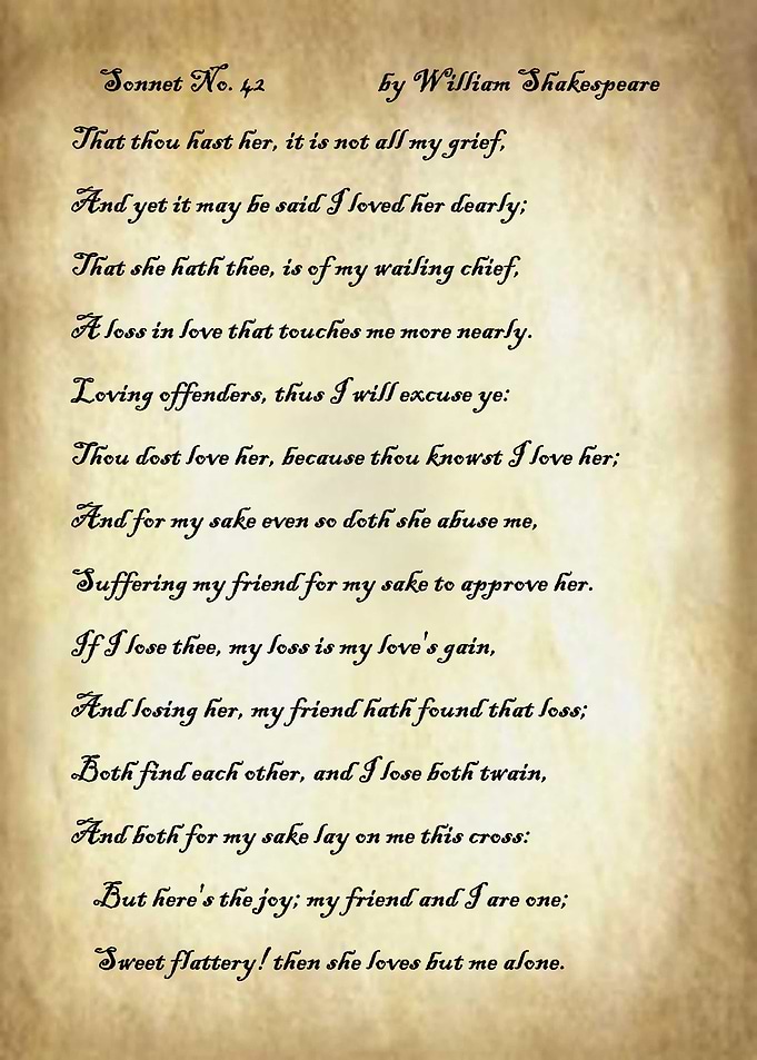 Sonnet 42 by Shakespeare