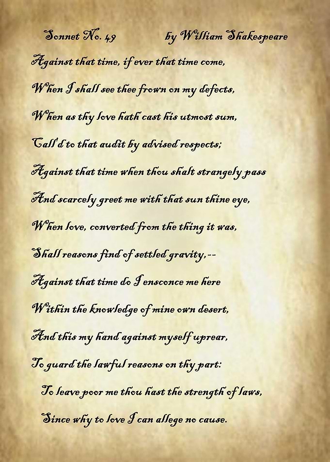 Sonnet 49 by Shakespeare