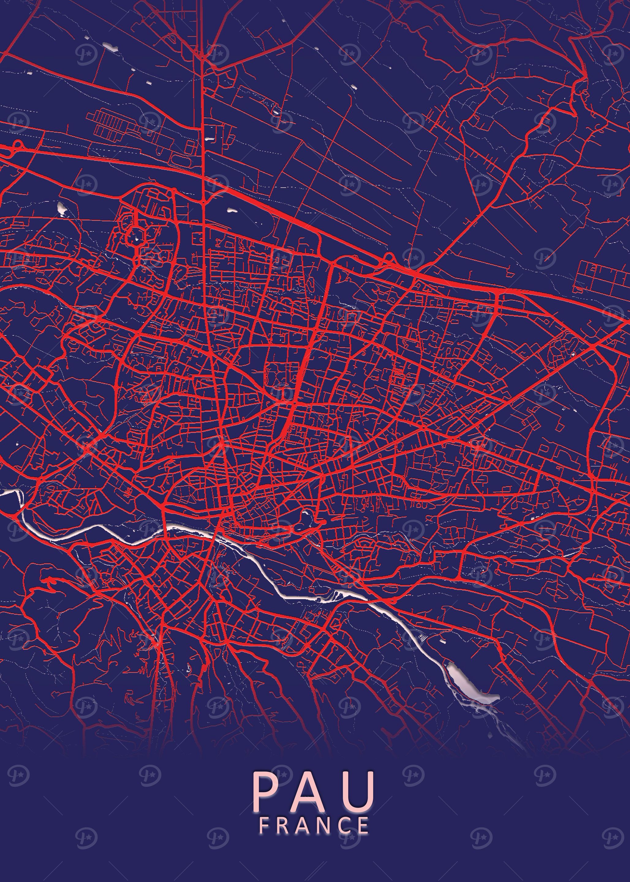 Pau France City Map
