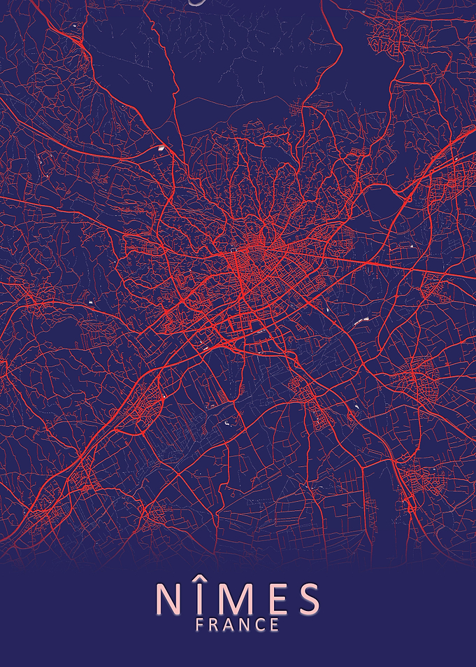 Nimes France City Map