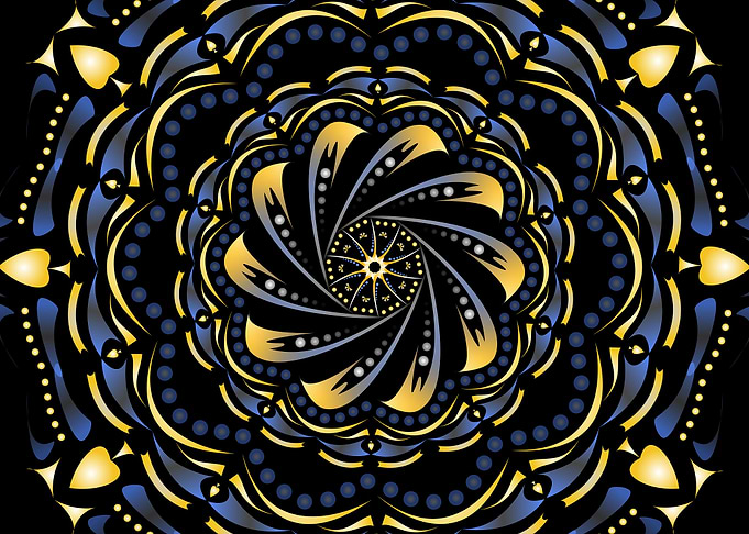 Mandala Gold and Blue