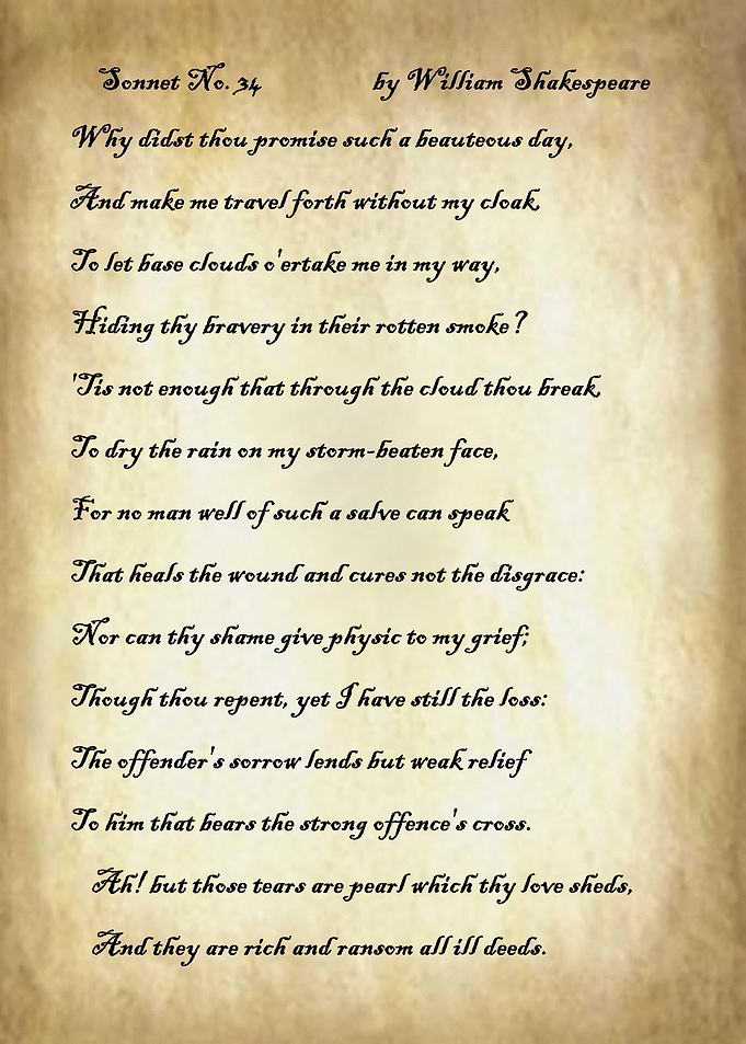 Sonnet 34 by Shakespeare