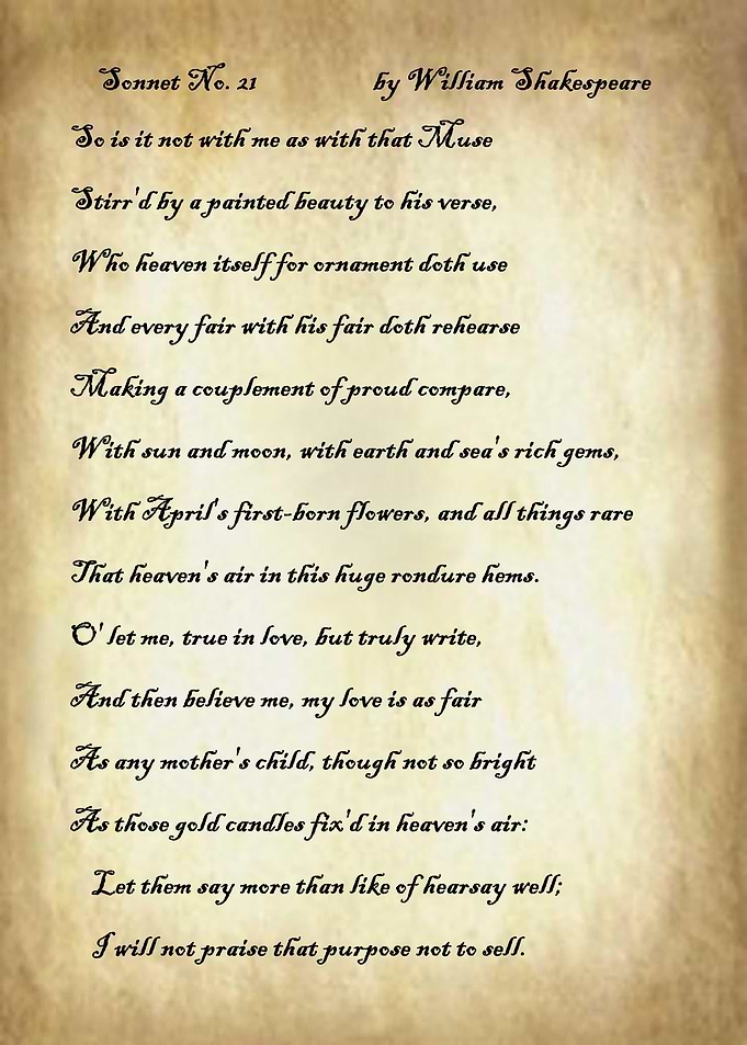 Sonnet 21 by Shakespeare