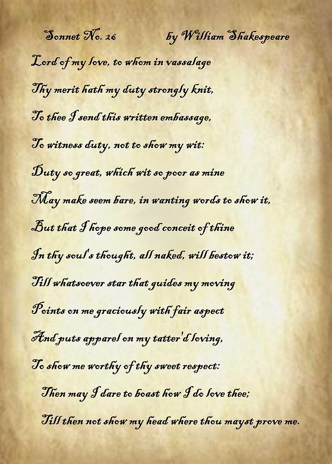 Sonnet 26 by Shakespeare