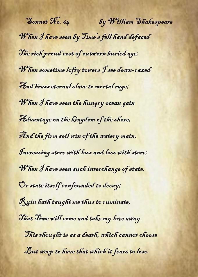 Sonnet 64 by Shakespeare