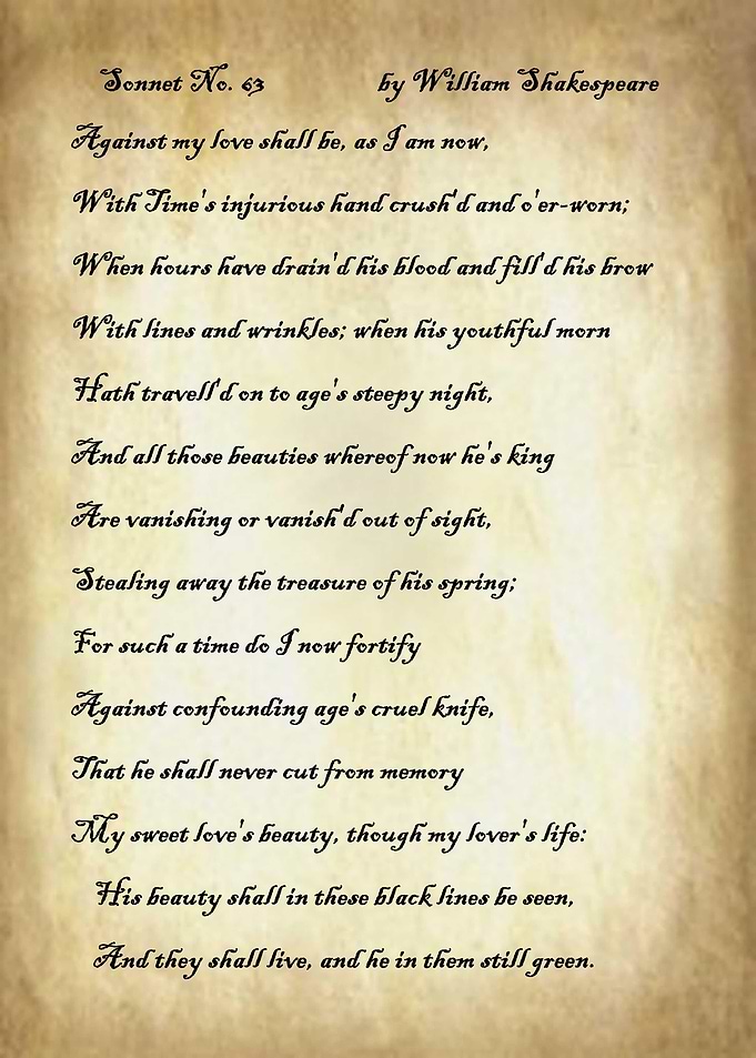 Sonnet 63 by Shakespeare