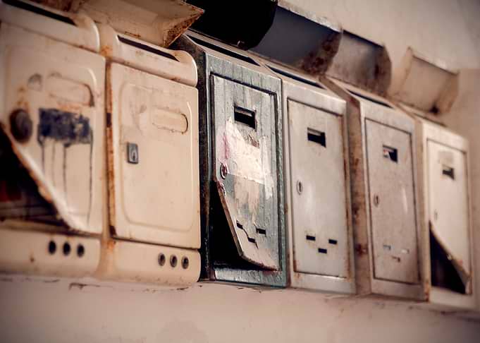 Mailboxes row rusty ang