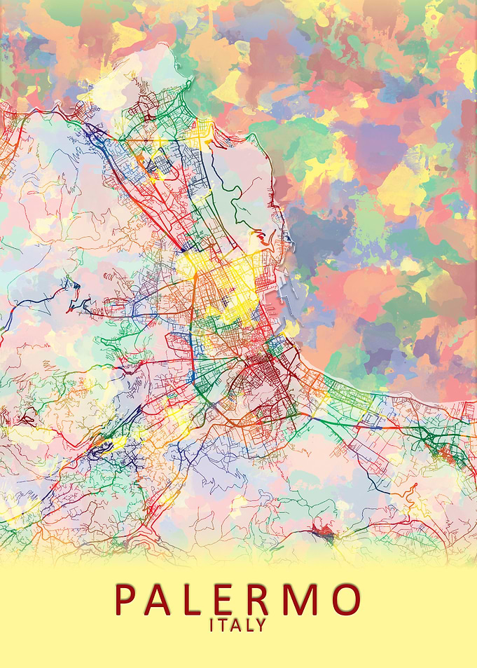 Palermo Italy City Map