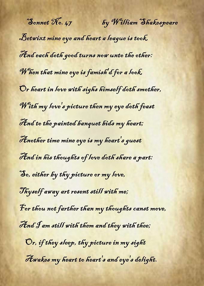 Sonnet 47 by Shakespeare
