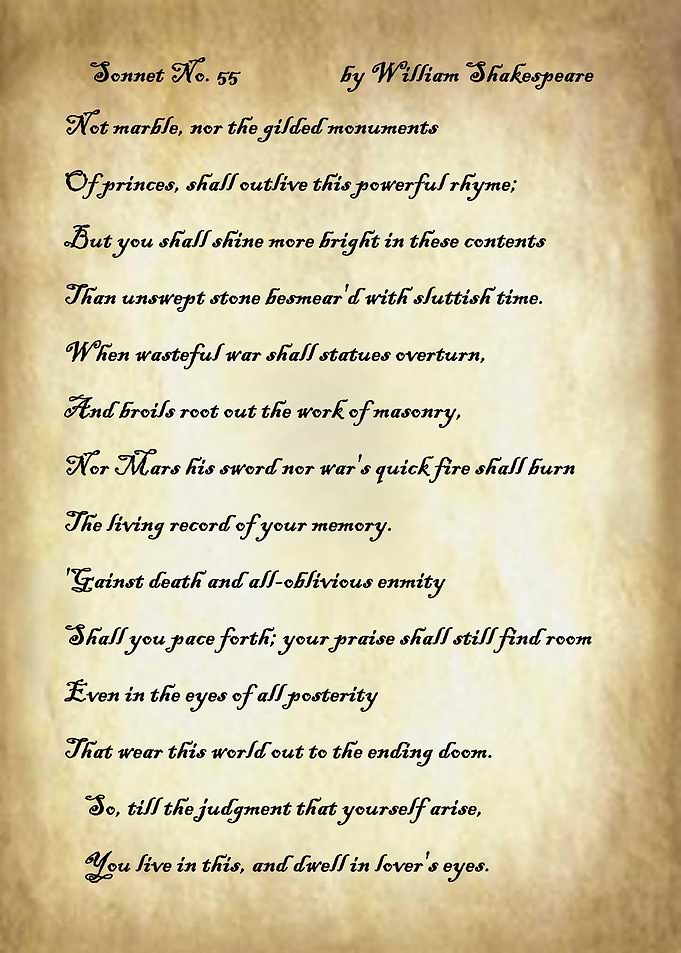 Sonnet 55 by Shakespeare