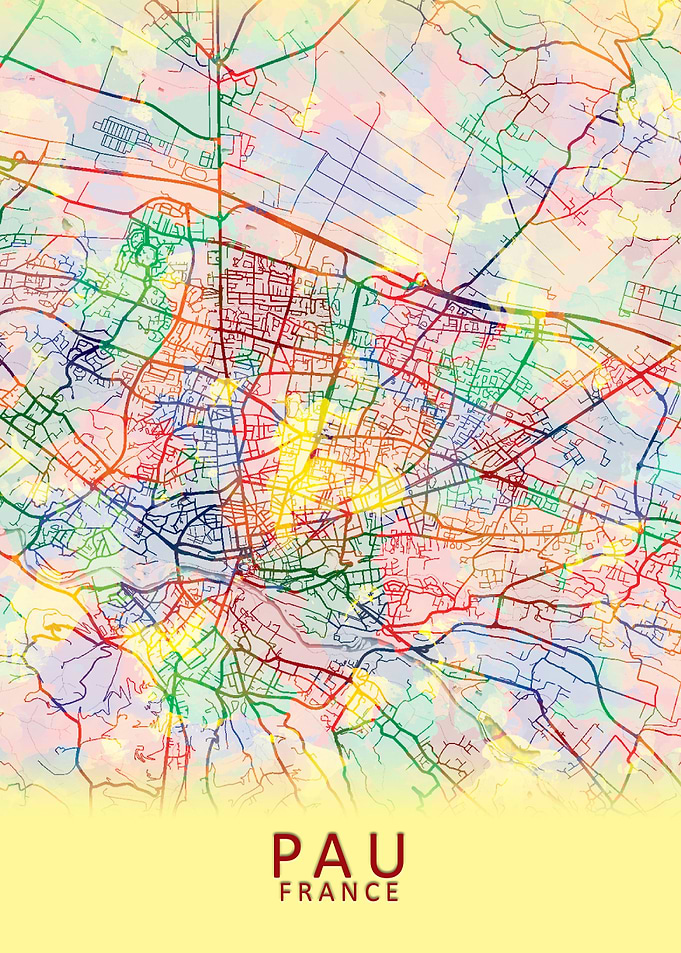 Pau France City Map