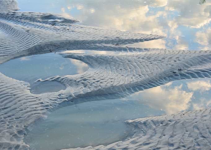 Water sky and sand