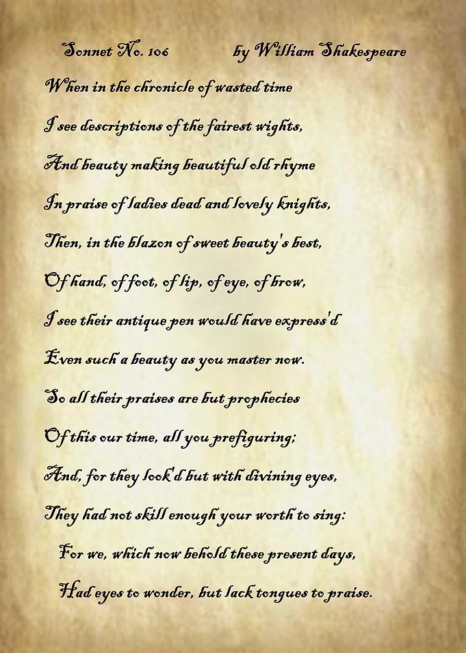 Sonnet 106 by Shakespeare
