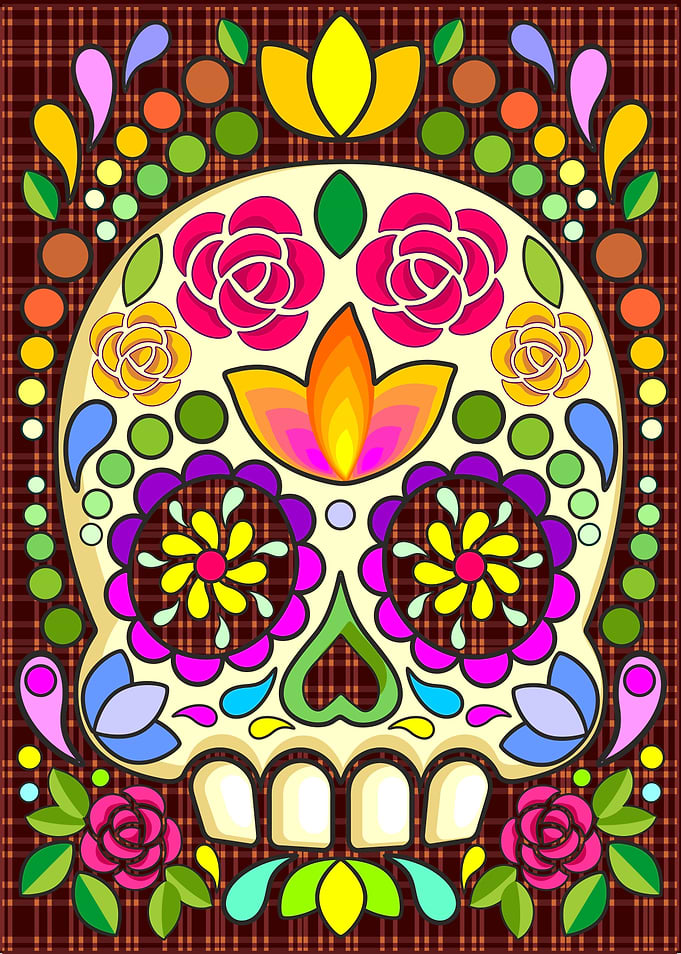 Sugar Skull Floral Mexico