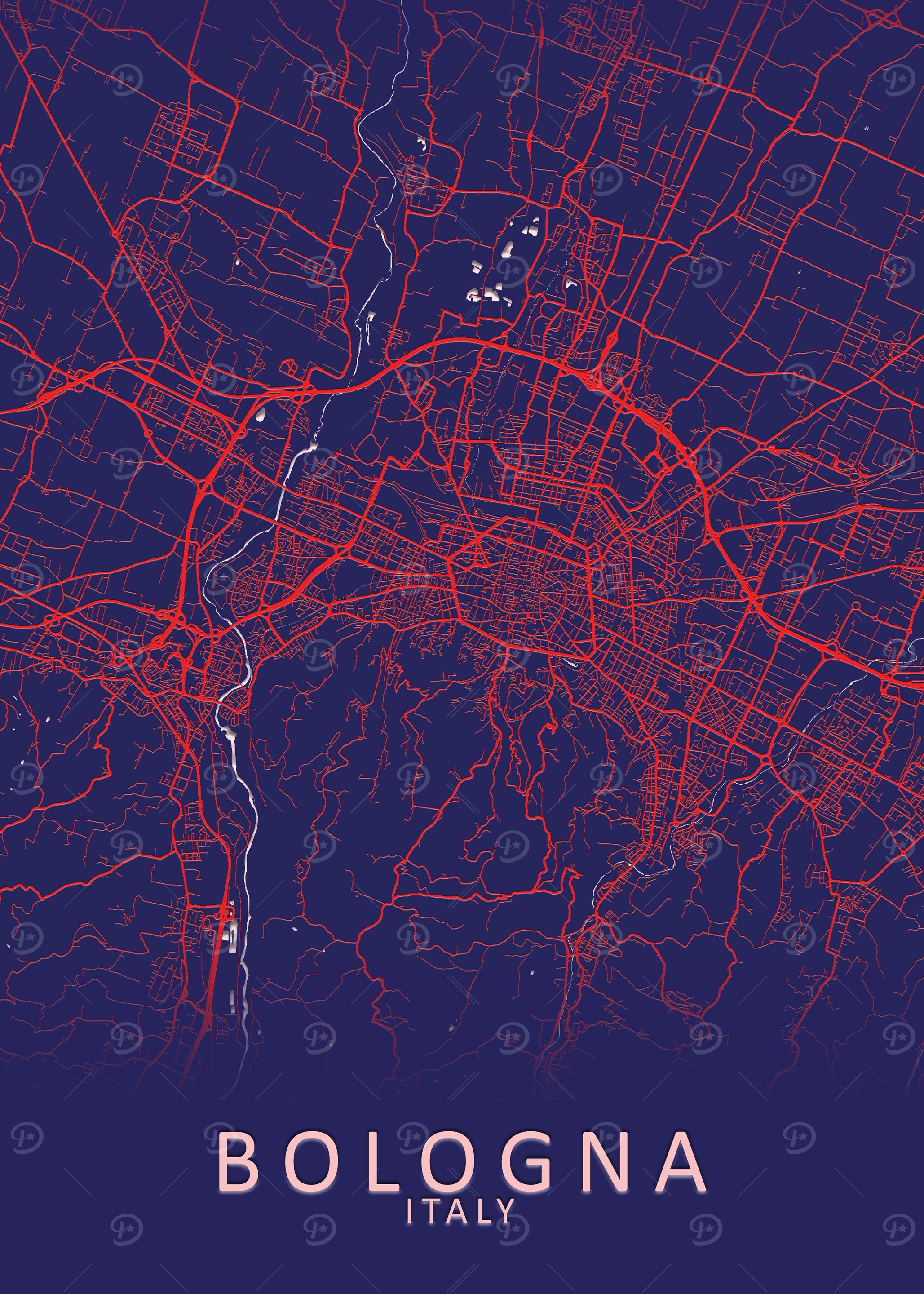 Bologna Italy City Map