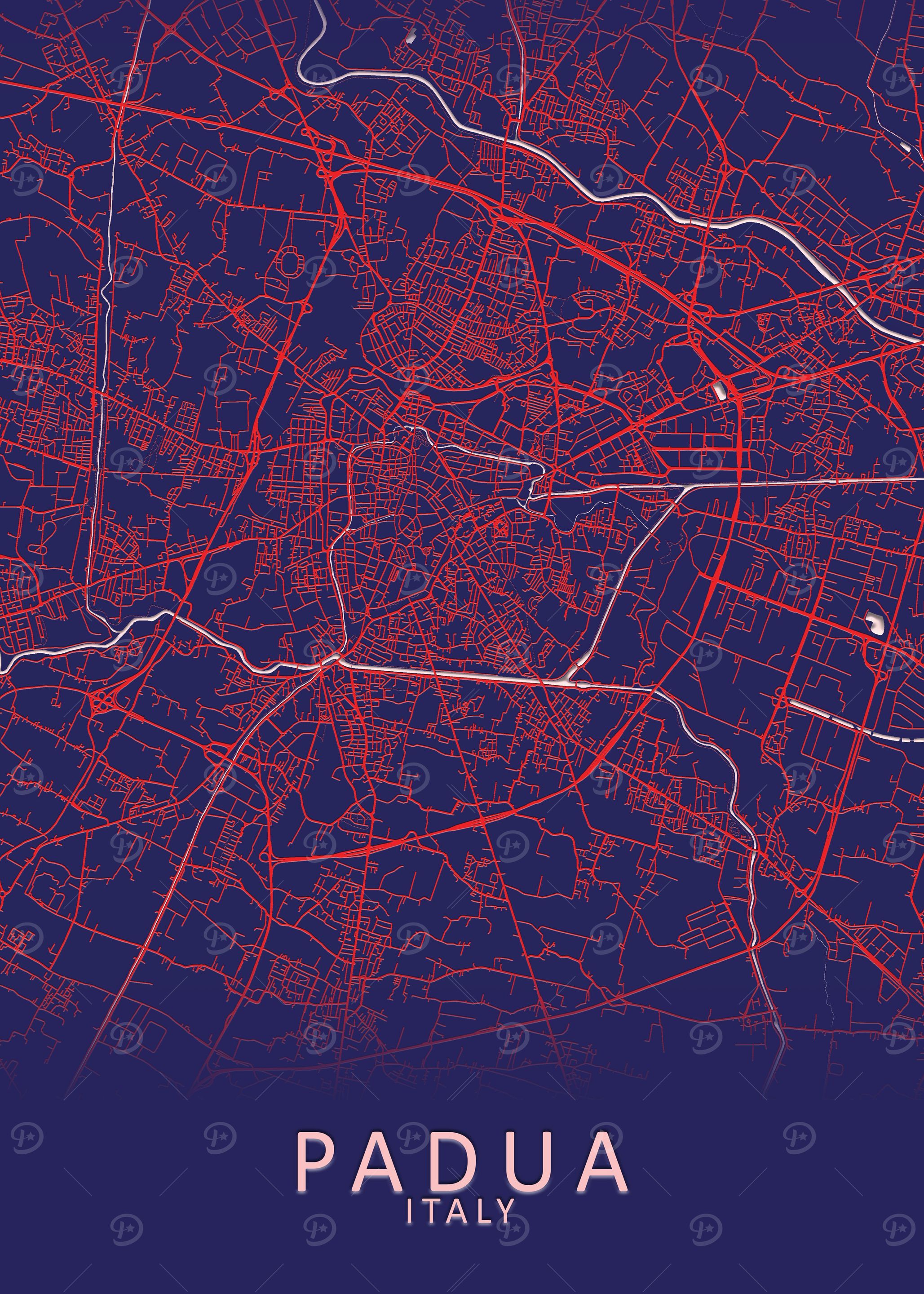 Padua Italy City Map