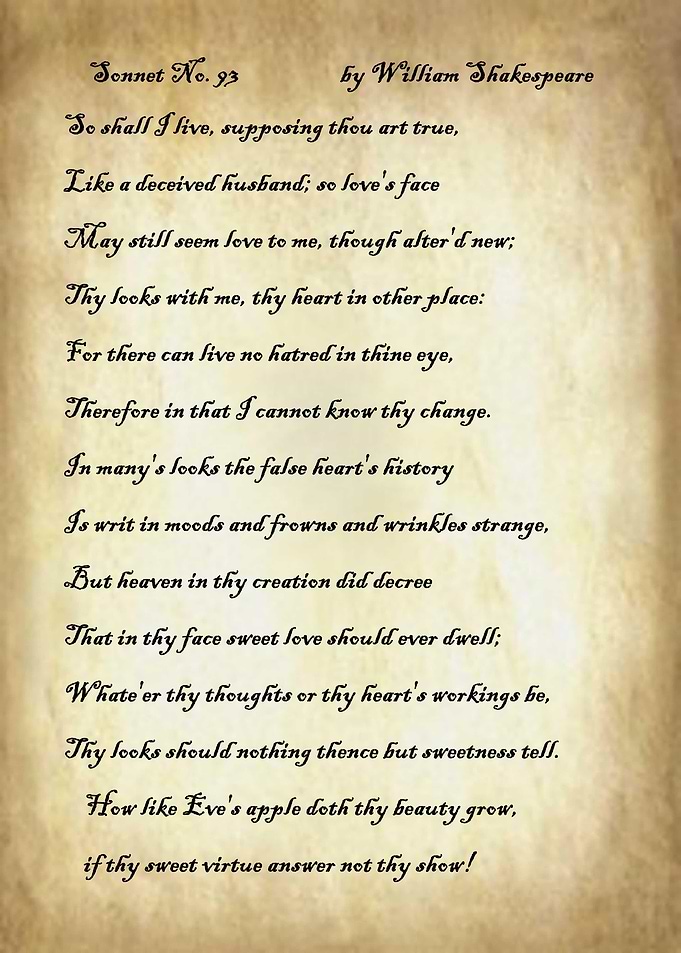 Sonnet 93 by Shakespeare