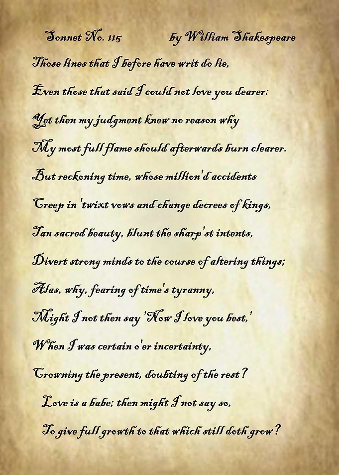 Sonnet 115 by Shakespeare