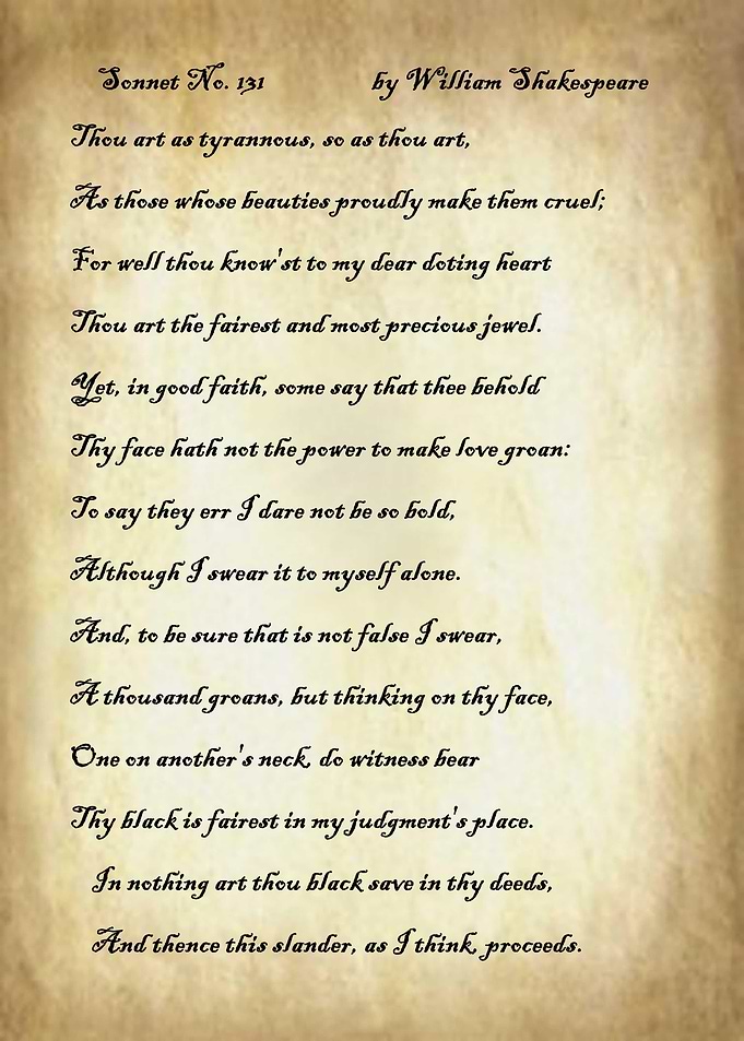 Sonnet 131 by Shakespeare
