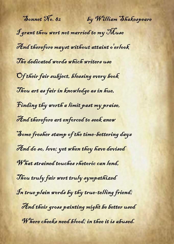 Sonnet 82 by Shakespeare