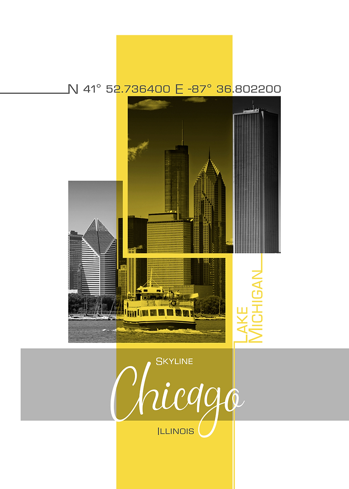 Poster Art CHICAGO Skyline