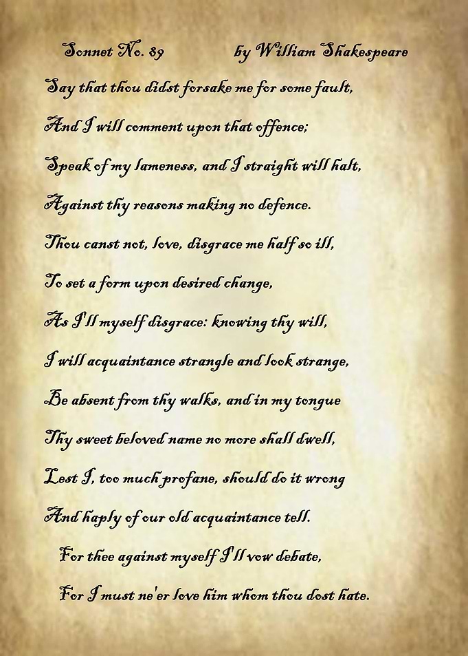Sonnet 89 by Shakespeare