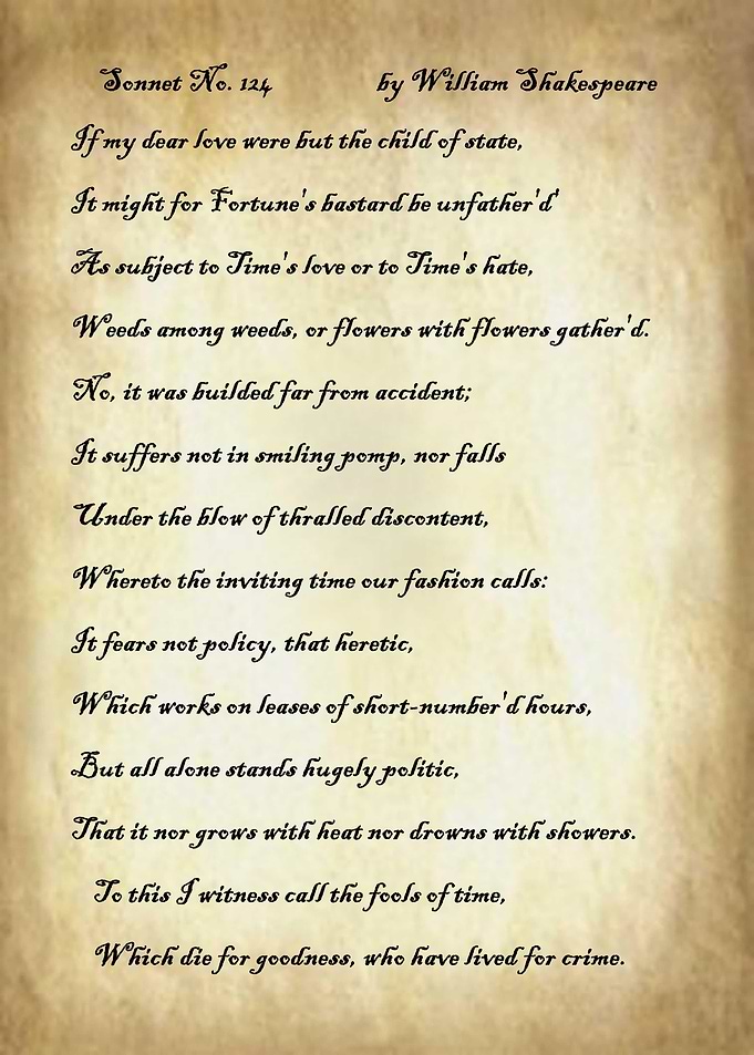 Sonnet 124 by Shakespeare
