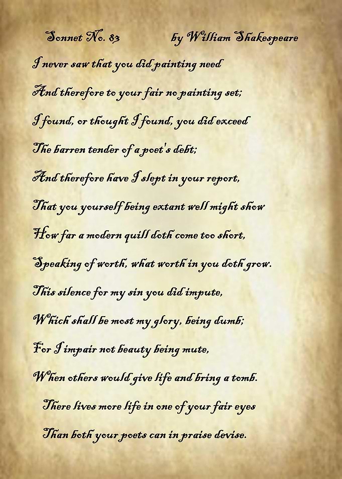 Sonnet 83 by Shakespeare