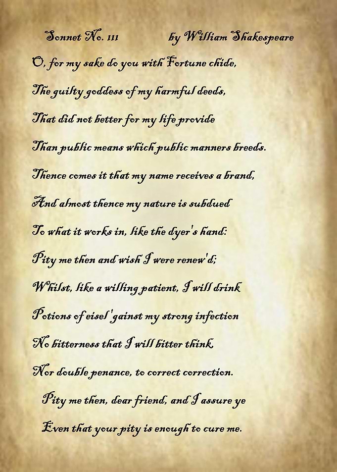 Sonnet 111 by Shakespeare