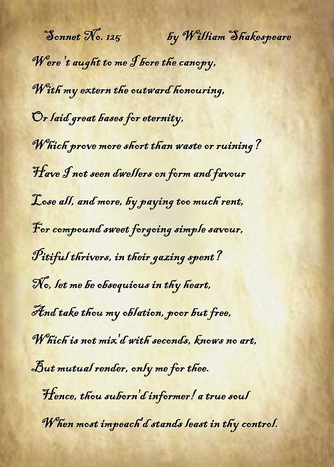 Sonnet 125 by Shakespeare