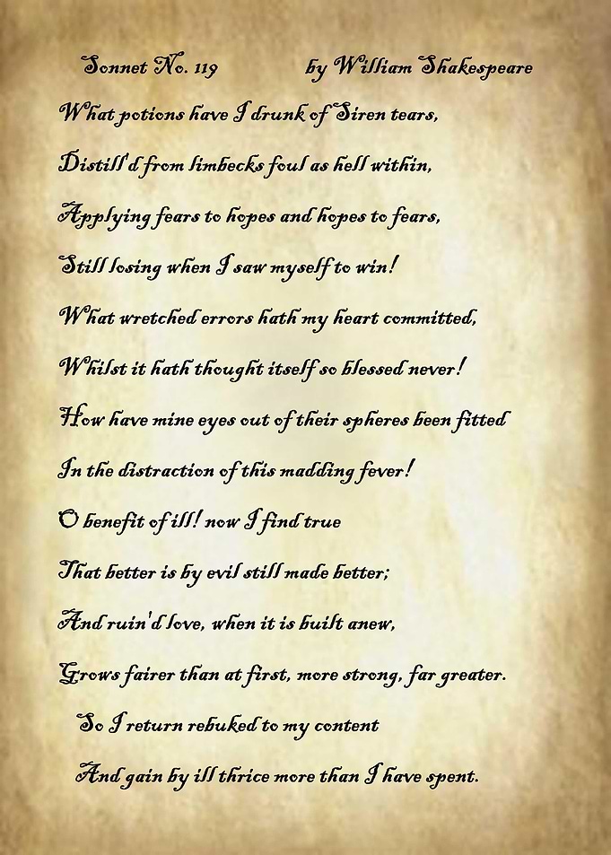 Sonnet 119 by Shakespeare