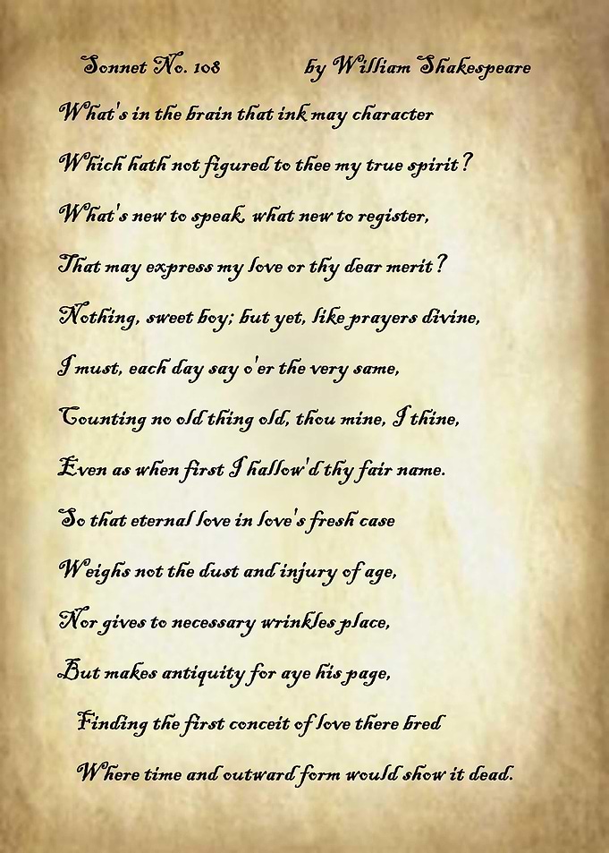 Sonnet 108 by Shakespeare