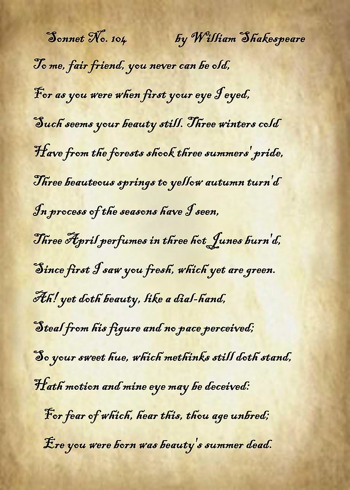 Sonnet 104 by Shakespeare
