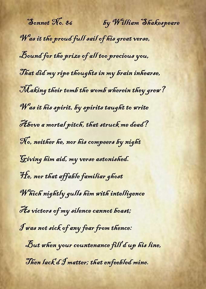 Sonnet 86 by Shakespeare