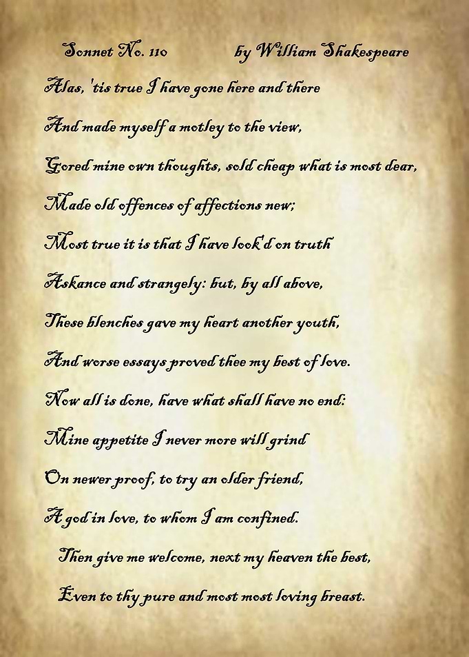 Sonnet 110 by Shakespeare