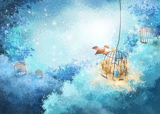 Love in the bird cage
