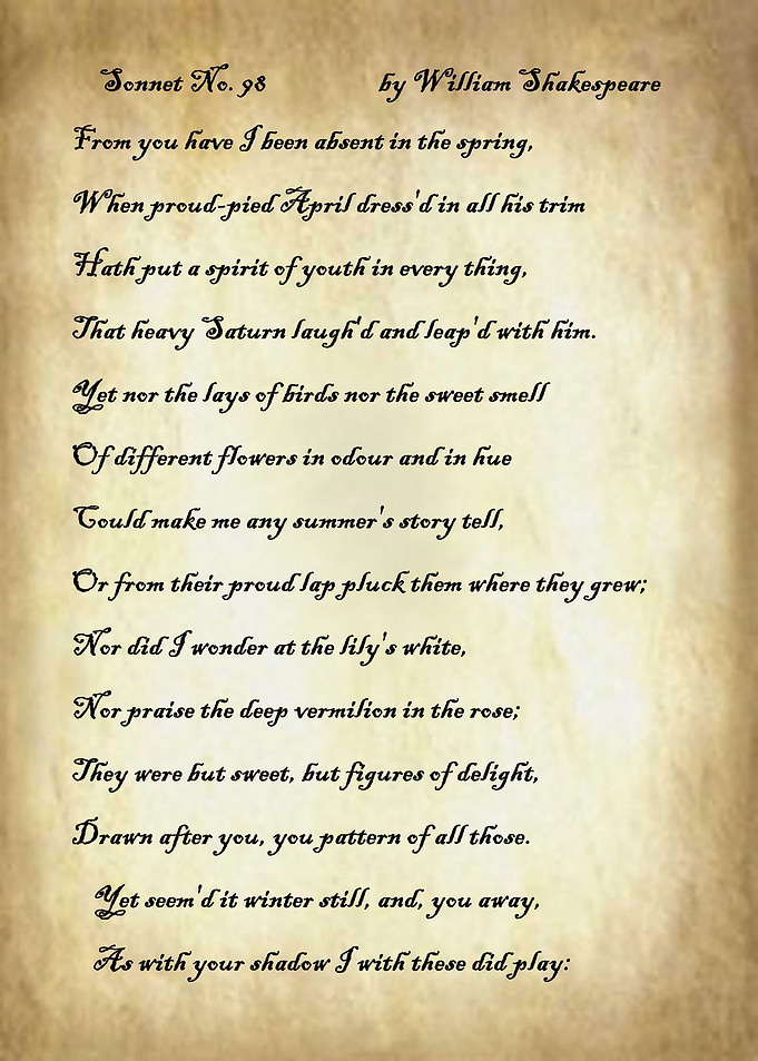 Sonnet 98 by Shakespeare