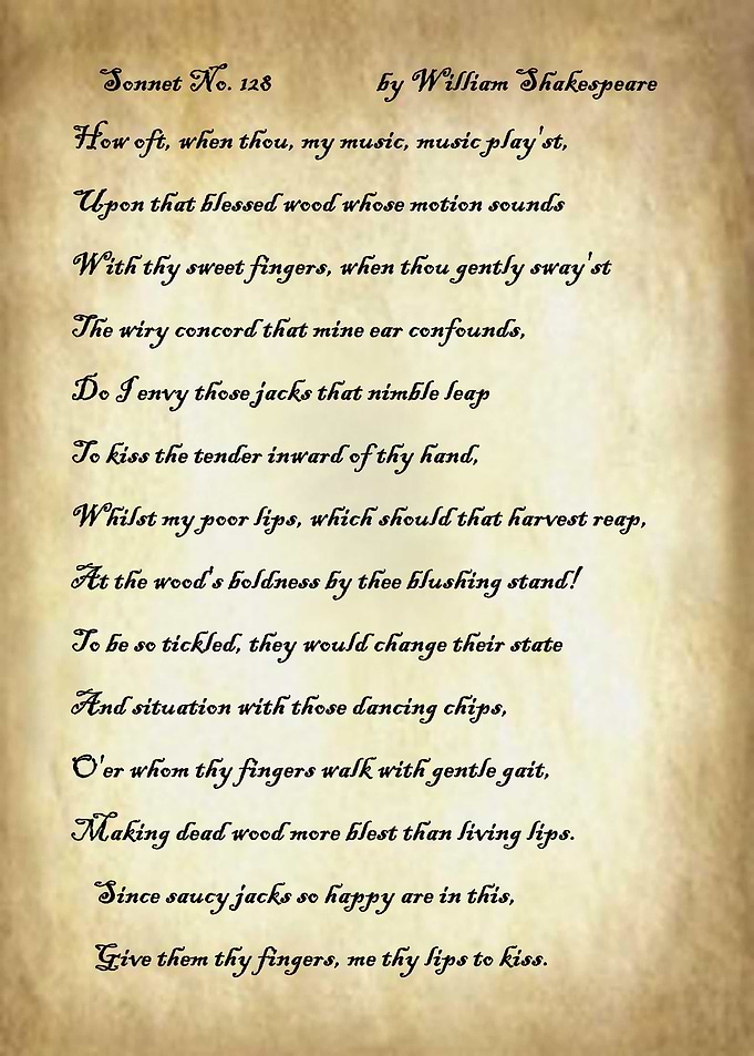 Sonnet 128 by Shakespeare