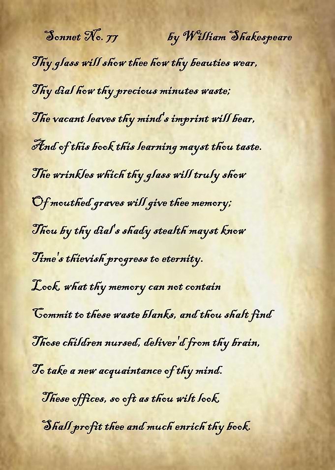 Sonnet 77 by Shakespeare
