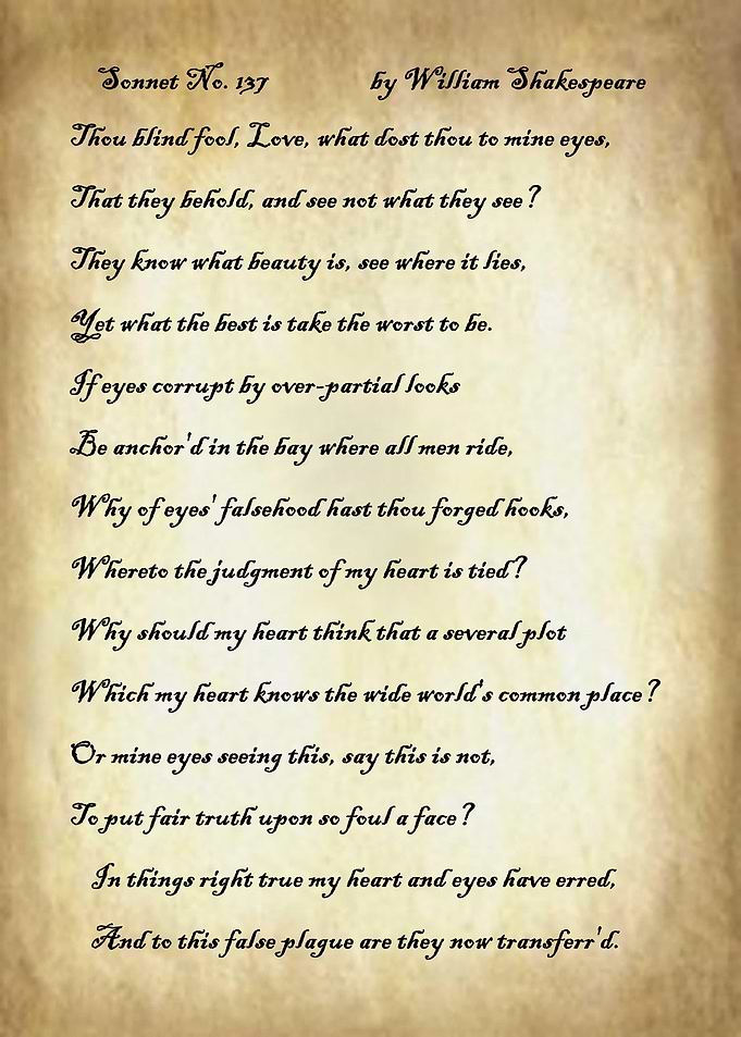 Sonnet 137 by Shakespeare