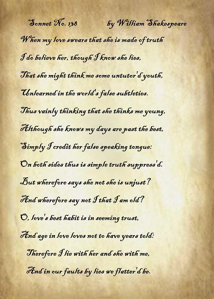 Sonnet 138 by Shakespeare