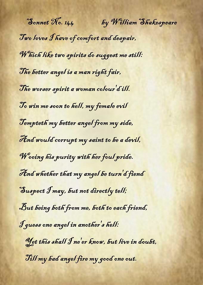 Sonnet 144 by Shakespeare
