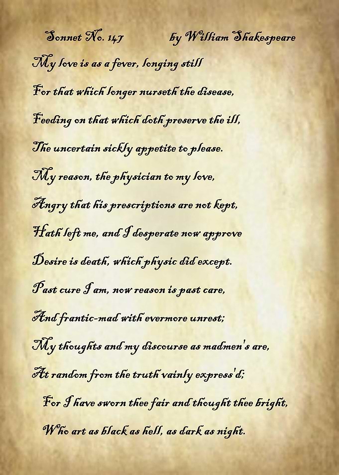 Sonnet 147 by Shakespeare