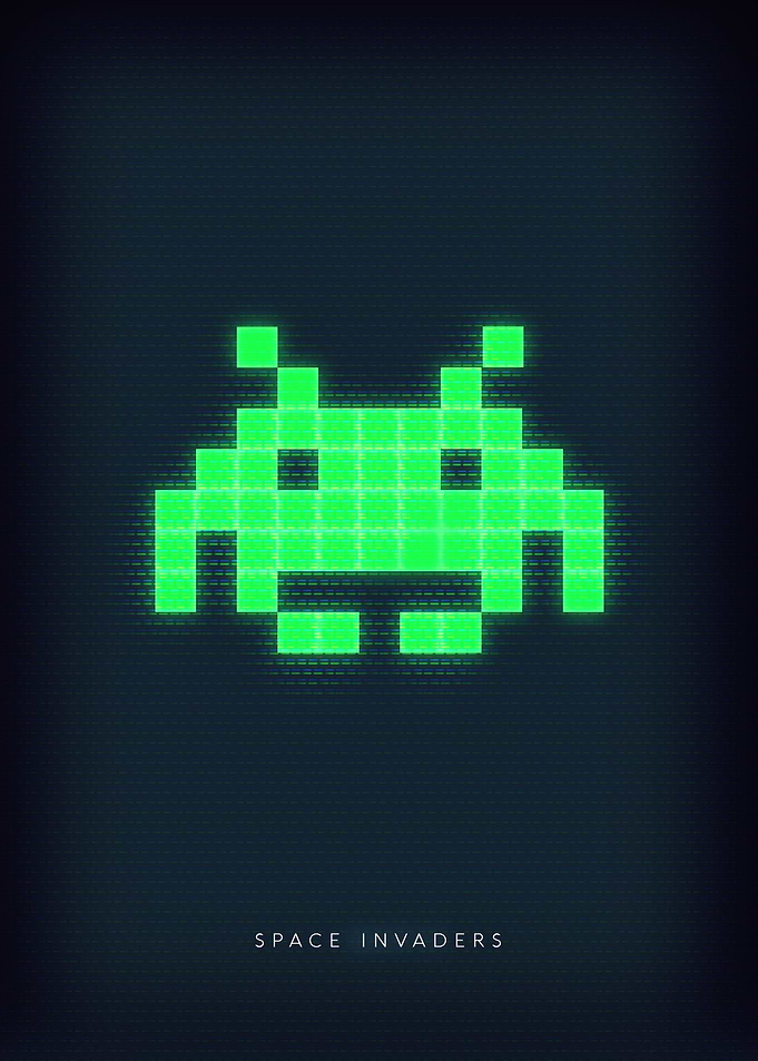 Space invaders pixelart