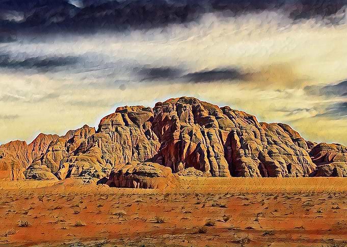mountain on desert