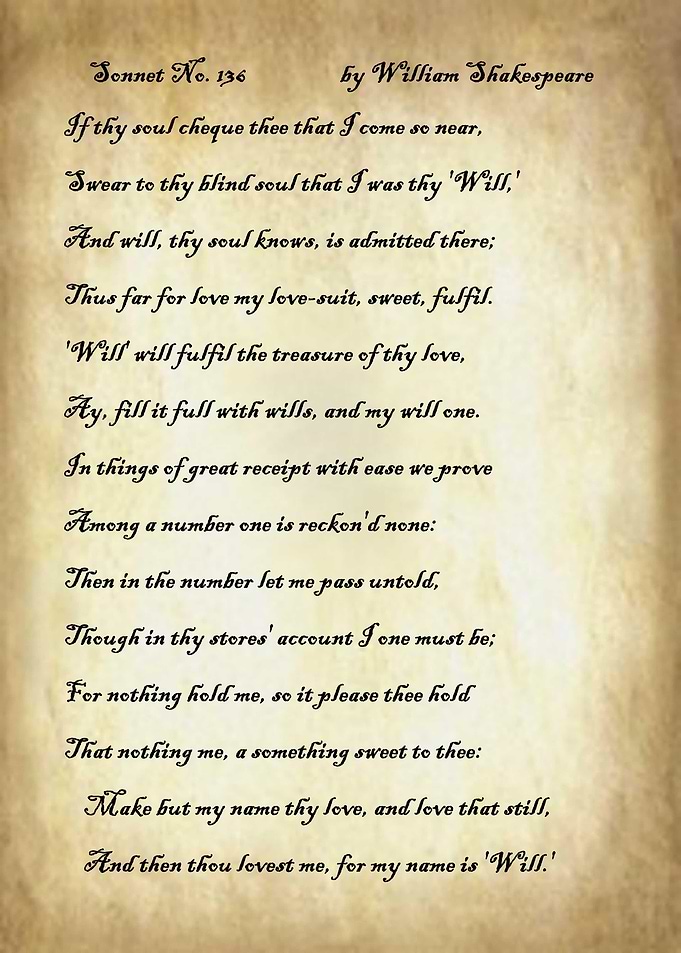 Sonnet 136 by Shakespeare