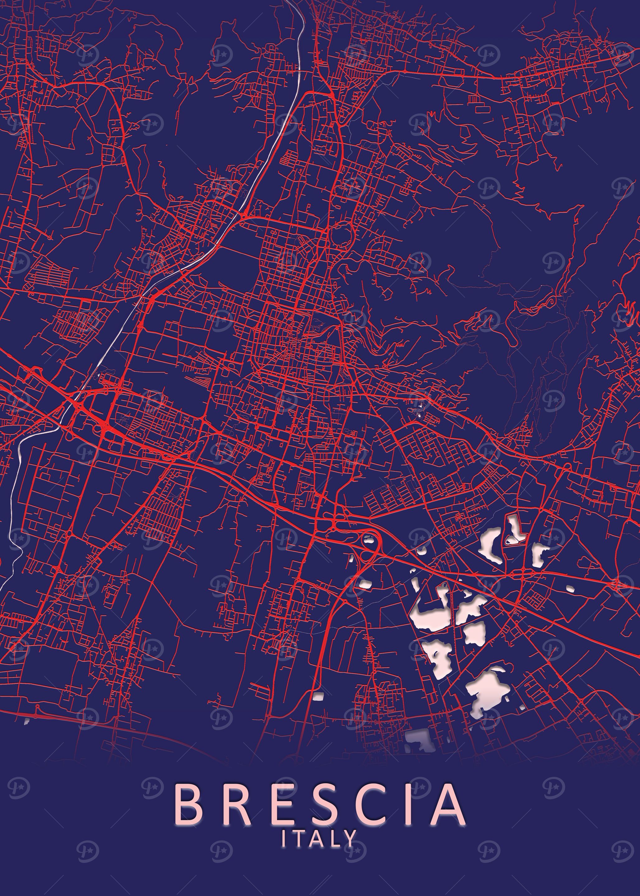 Brescia Italy City Map