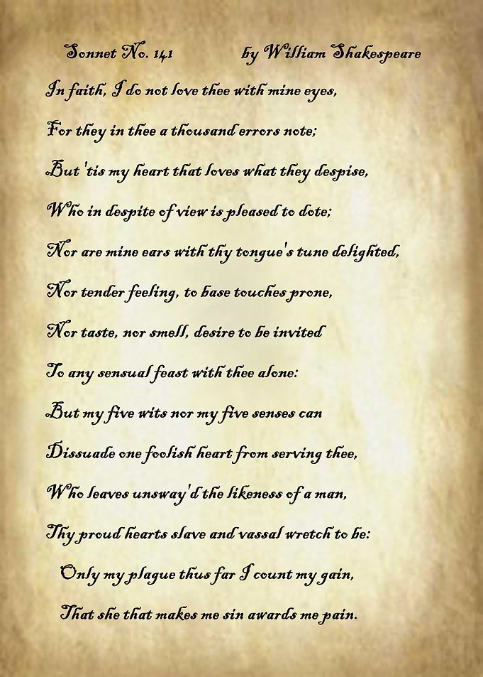 Sonnet 141 by Shakespeare