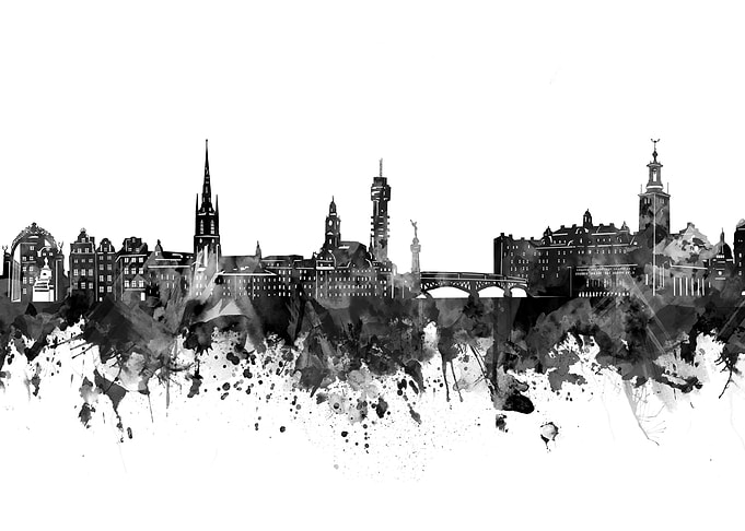 stockholm skyline black